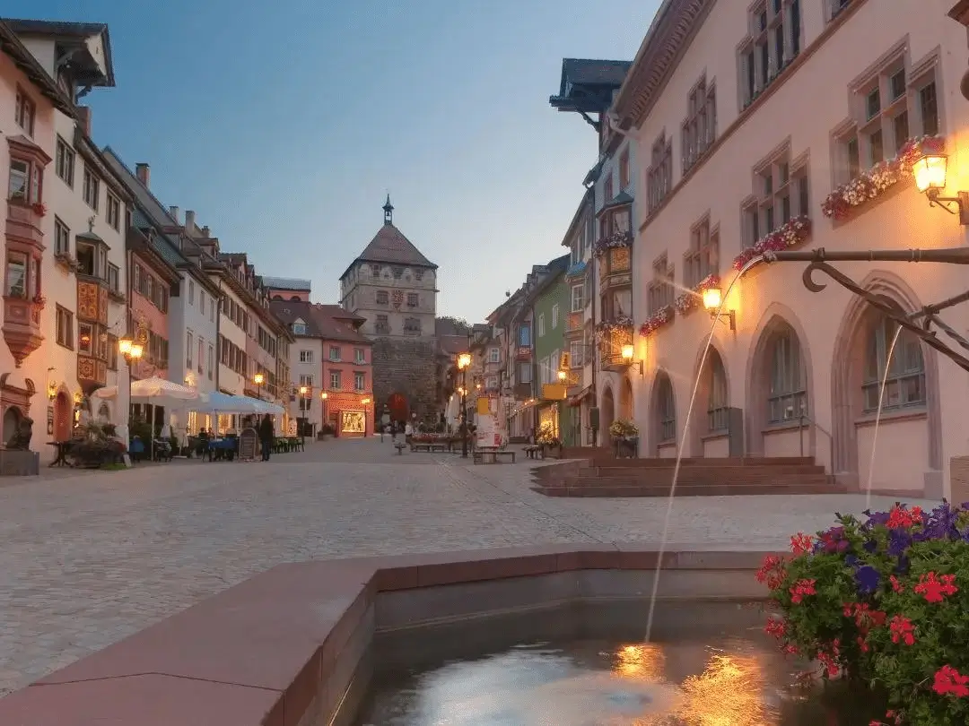 Rottweil-West-Germany-Downtown-At-Dusk