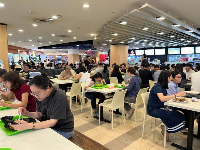 Lunch time at a Singapore Hawker Center in Vivo City Mall.