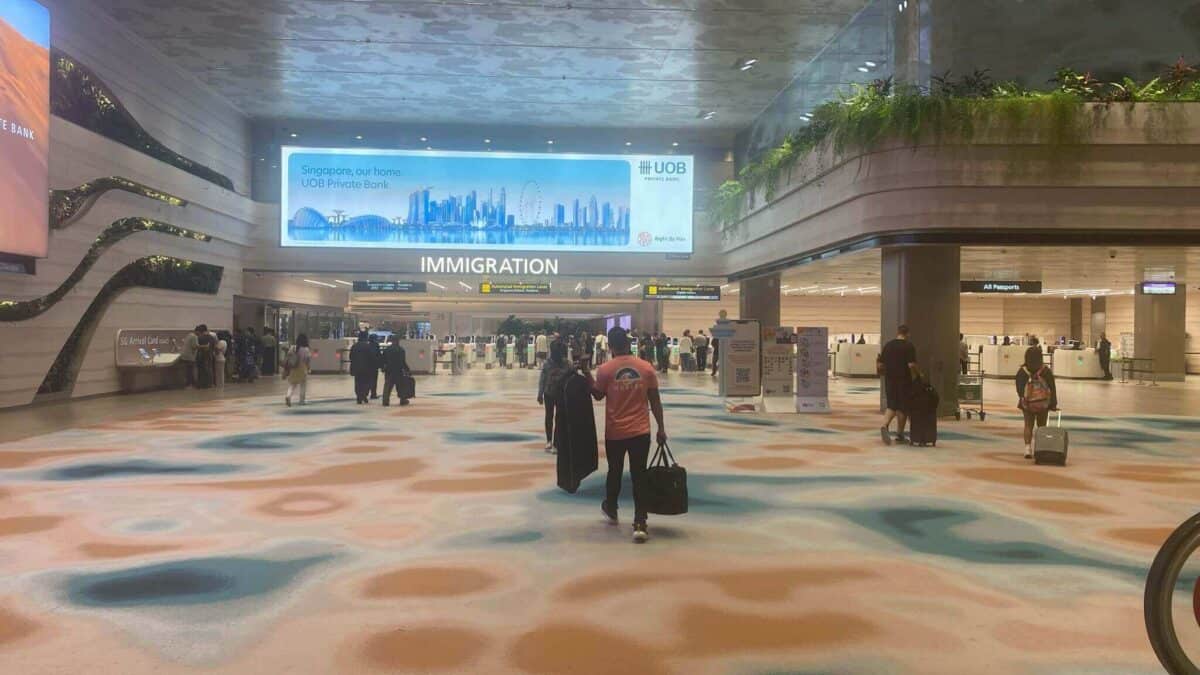 Singapore Changi Airport Immigration at arrival