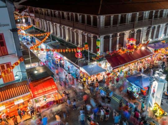 Chinatown Singapore At Night